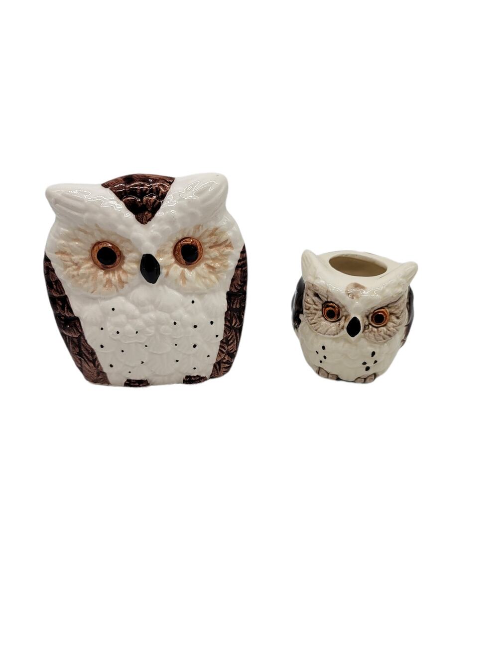 Vintage Fairway Kitschy Owl Napkin And Toothpick Holder Made in Japan